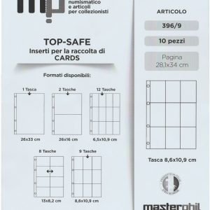 Masterphil - TOPBINDER Confezione 10 fogli a 9 tasche per Toploader