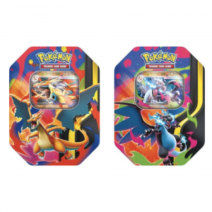 Coppia Tin da Collezione Mega Charizard: Mega Charizard X-ex e Mega Charizard Y-ex (ITA)